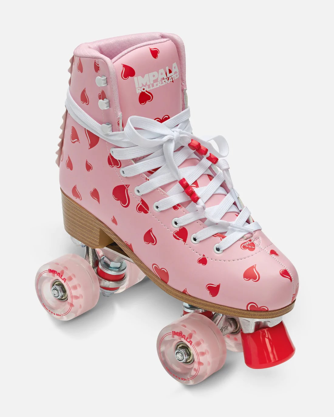 Impala Rollerskates with Falling Hearts Design - Women's Retro Quad Skates for Outdoor & Indoor Skating - Perfect for Rinks, Parks, and Roller Disco Parties
