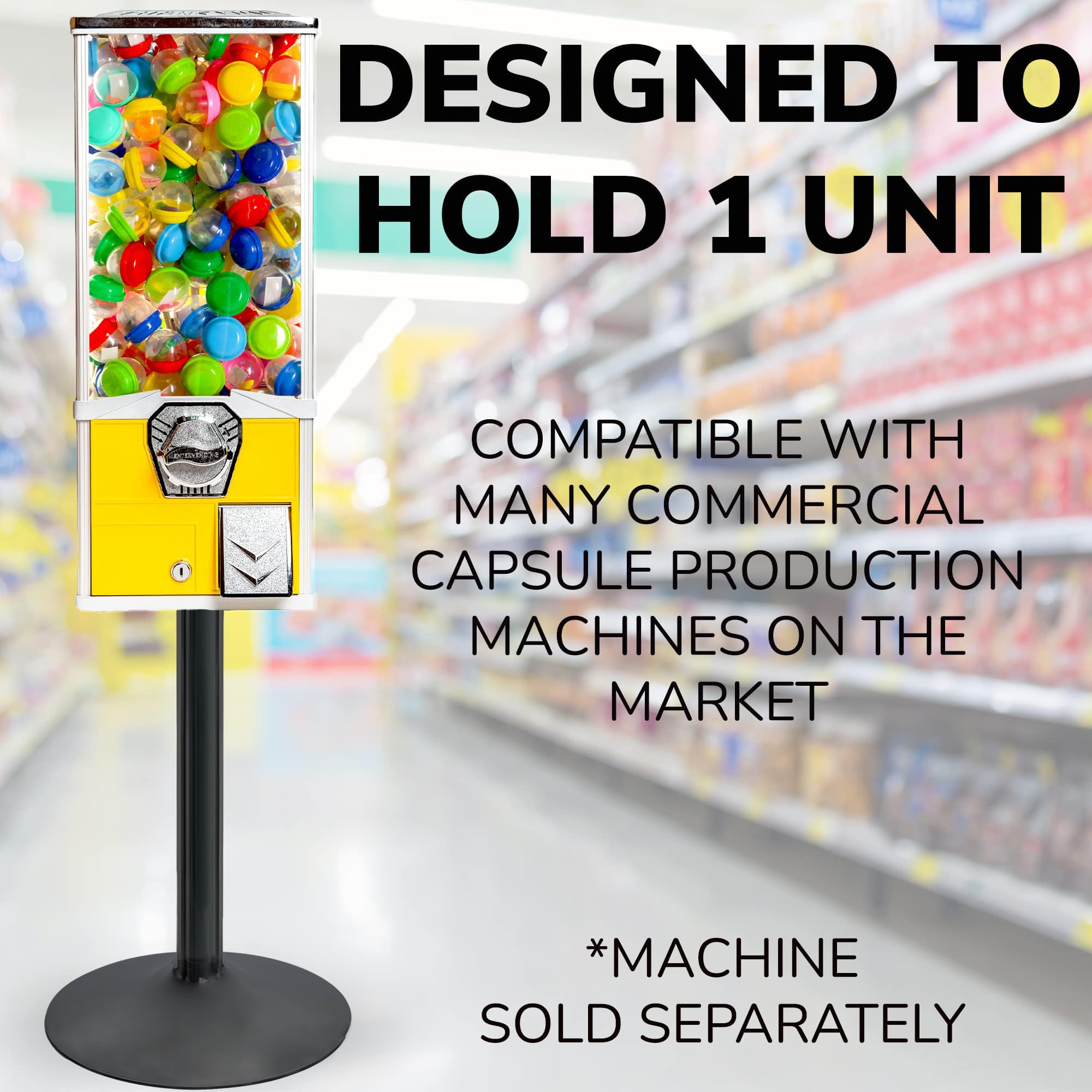 Heavy Duty Metal Stand with Square Flange & Round Base for Candy/Gumball/Capsule Vending Machines - Perfect for Arcades, Malls, and Retail Stores