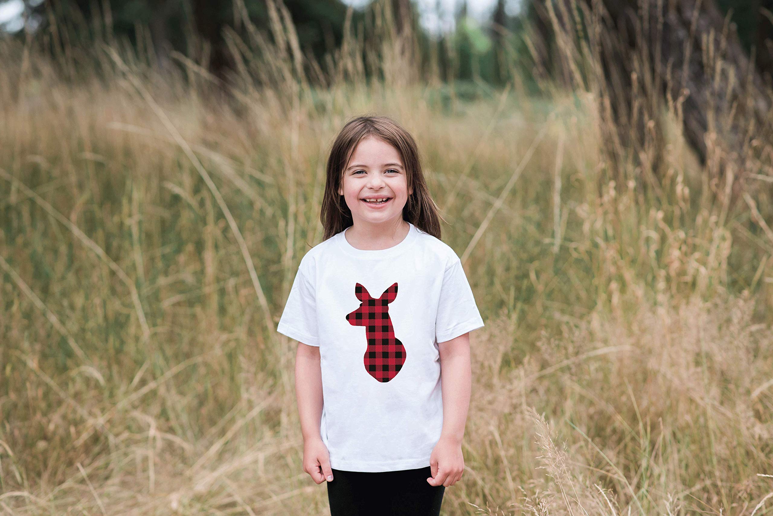 7 Ate 9 Apparel Plaid Doe Christmas T-Shirt - Festive Holiday Graphic Tee for Women & Men - Perfect for Christmas Parties, Family Gatherings & Ugly Sweater Contests