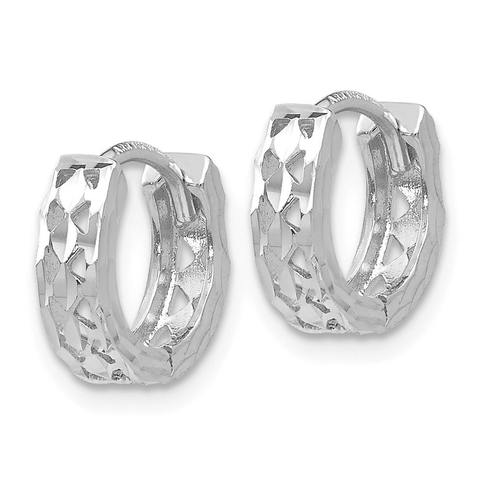 14K White Gold Hinged Hoop Huggie Earrings - 8mm x 4mm - Dainty Everyday Jewelry for Women, Perfect for Work, Date Night & Gifts