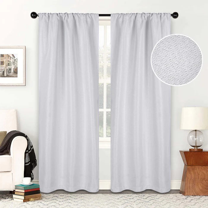 Blackout Curtains Set of 2 Panels - Jaxon Textured Room Darkening Window Drapes for Bedroom, Living Room & Home Theater (54x84 Inches)