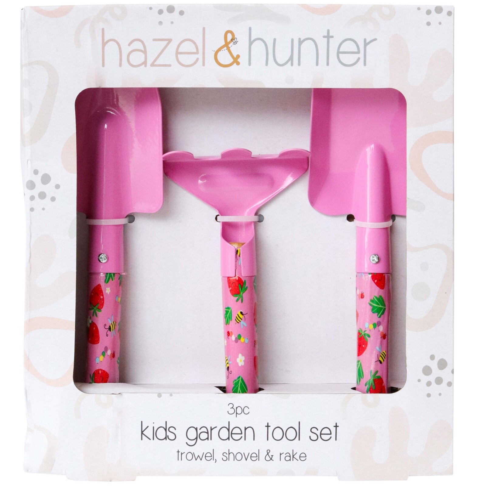 Kids Gardening Tools Set for Strawberries - Durable Stainless Steel Shovel, Rake & Trowel for Children's Outdoor Planting Activities