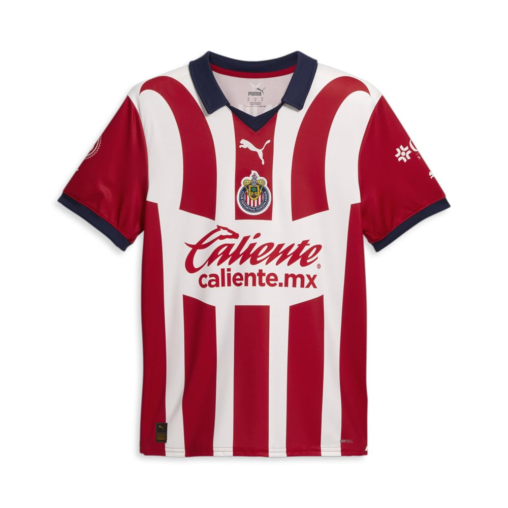 PUMA Chivas 23/24 Men's Home Soccer Jersey - Authentic Football Shirt for Fans & Players - Red/White - Perfect for Match Days, Training & Casual Wear