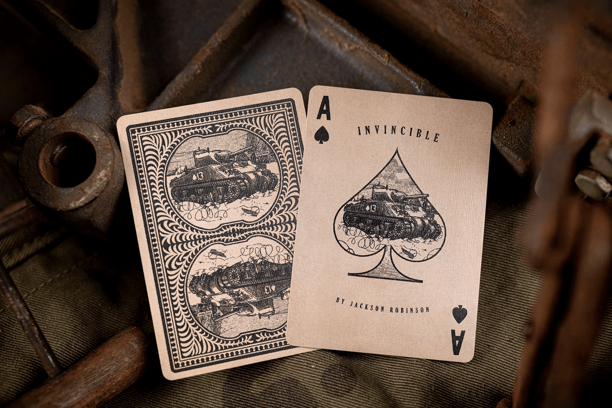 Invincible Sherman Tank Playing Cards - WW2 Military Themed Deck for Poker, Magic Tricks & Collectors | Perfect for Game Nights & History Enthusiasts