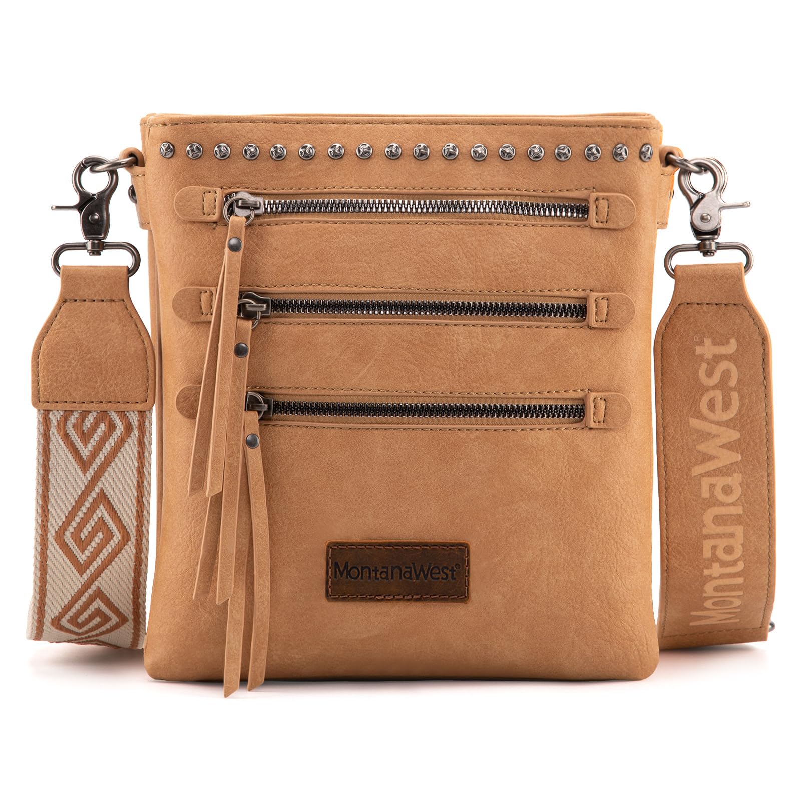 Montana West Women's Crossbody Purse - Medium Size Double Compartment Handbag with Adjustable Guitar Strap | Perfect for Daily Use, Travel & Shopping