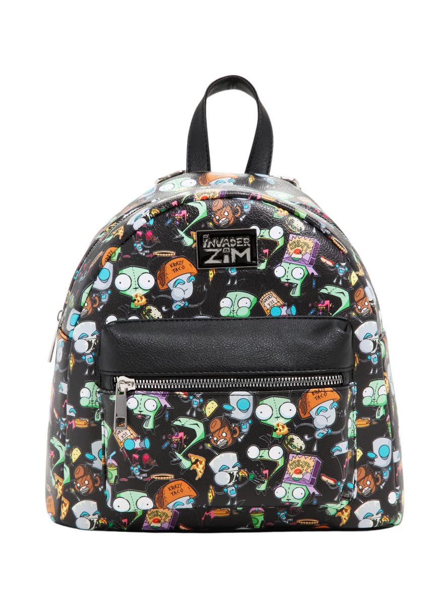 Invader Zim GIR & Snacks Mini Backpack - Cute Cartoon Character School Bag for Kids & Teens - Perfect for School, Travel, and Anime Conventions