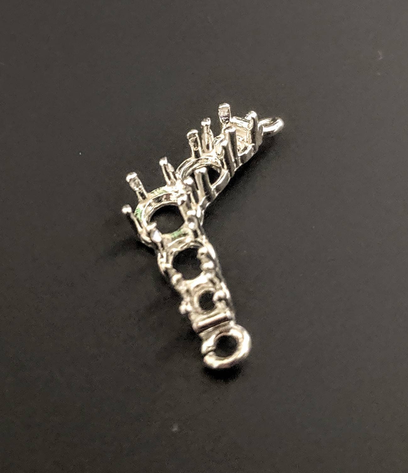 Solid Sterling Silver or 14K Gold Classic V-Shaped Pendant Setting with Open Rings - Handcrafted in USA | Perfect for Necklaces, Jewelry Making & Gift Giving