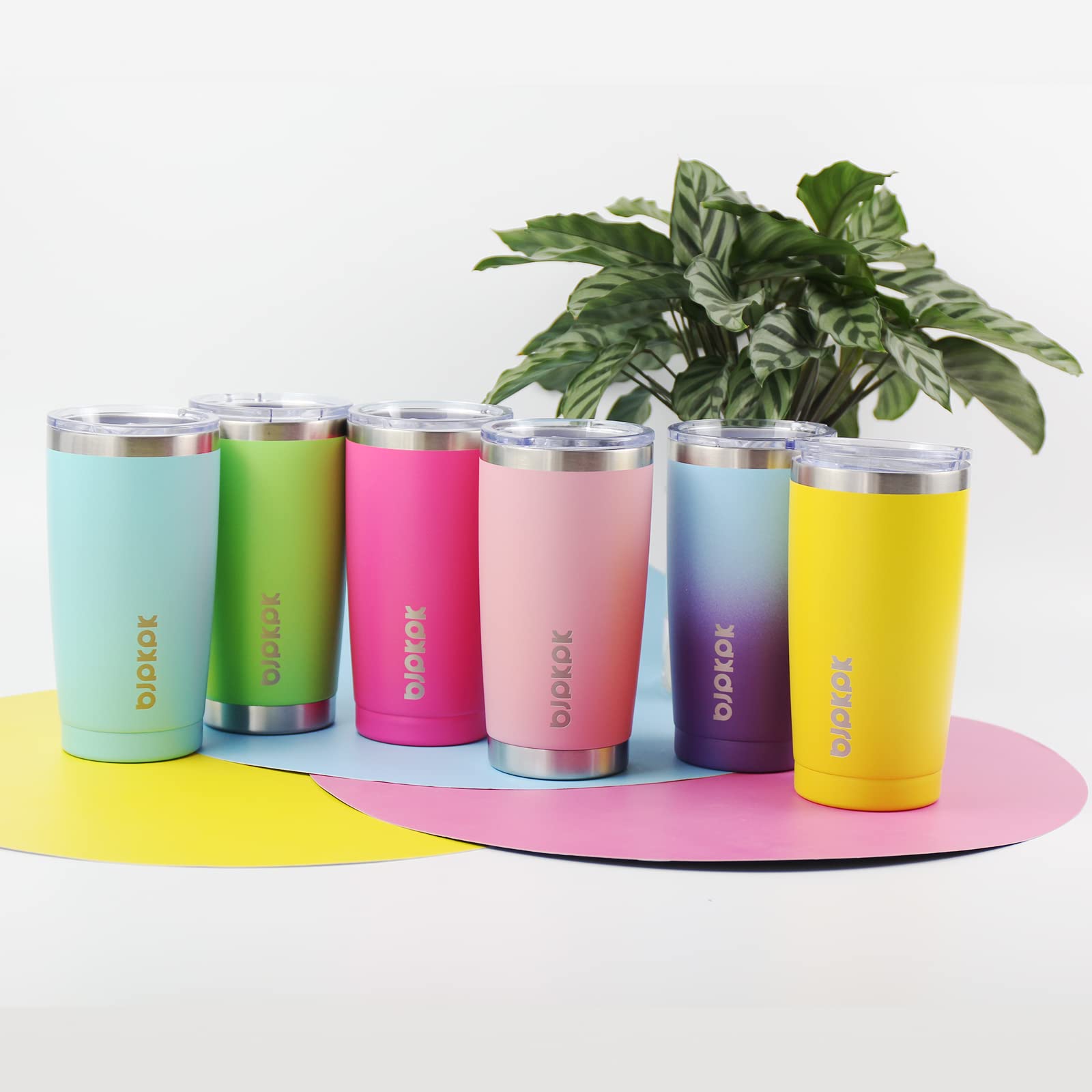 20oz Insulated Stainless Steel Tumbler with Lid & Straw - Light Pink Vacuum Coffee Mug for Hot & Cold Drinks - Perfect for Office, Travel, Gym & Outdoor Activities