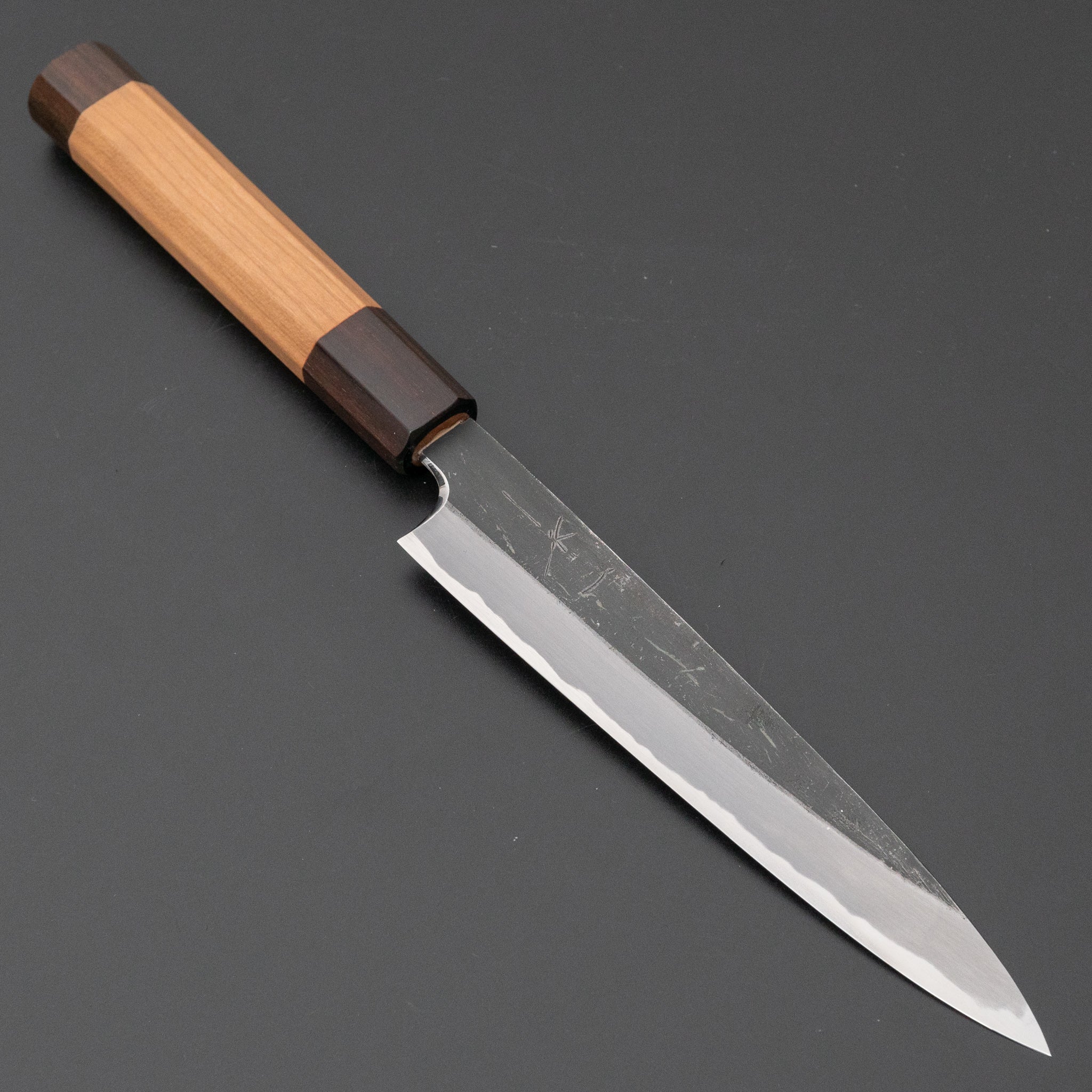 Hitohira Togashi Blue #2 Kurouchi Petty Knife 165mm - Japanese Chef Knife with Cherry Wood Handle & Ebony End - Perfect for Slicing, Chopping, and Precision Kitchen Tasks