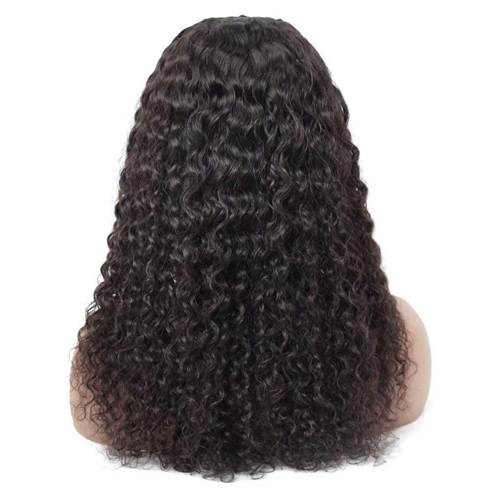 Brazilian Deep Wave U Part Wig 24 Inch - 180% Density Virgin Remy Human Hair - Glueless Clip-in Half Wig for Black Women - Natural Color & Full Head Coverage - Perfect for Daily Wear, Parties & Special Occasions