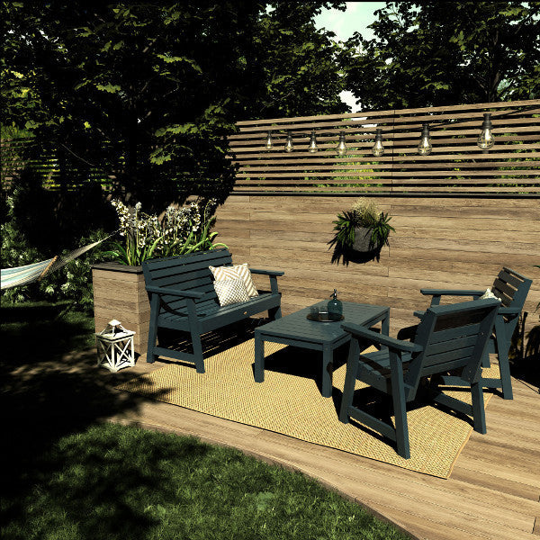 Weather-Resistant Garden Bench and Chairs Outdoor Conversation Set for Patio, Backyard, and Porch Relaxation