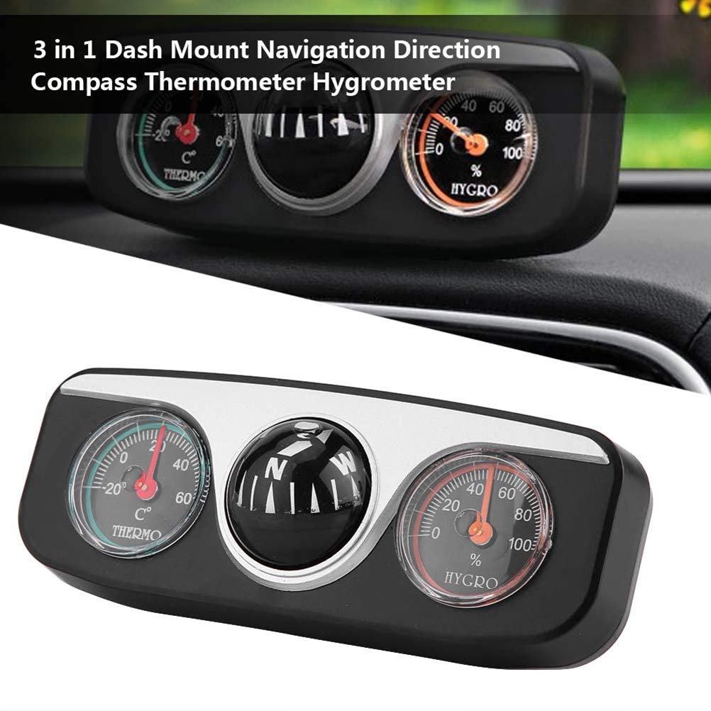 3-in-1 Car Multi-Function Thermometer & Hygrometer - Digital Temperature Humidity Monitor for Vehicle Interior - Perfect for Road Trips, Camping & Winter Driving