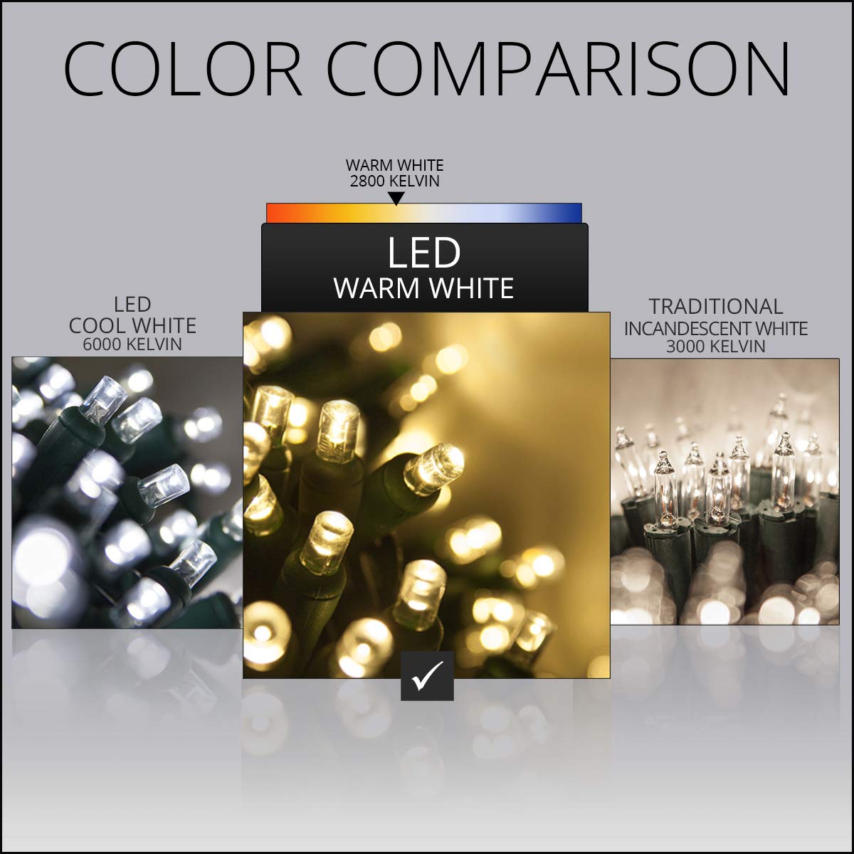 LED Christmas Tree Wrap Lights - 100 Warm White Lights for Outdoor Decor