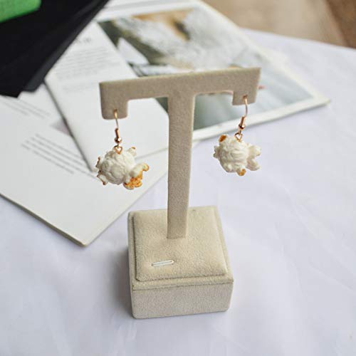 2 Pcs Handmade Resin Drop Earrings - Cute Cartoon Snack & Popcorn Dangle Earrings for Women, Funny Food Charm Jewelry Gift - Perfect for Parties, Cosplay & Daily Fashion Accessories