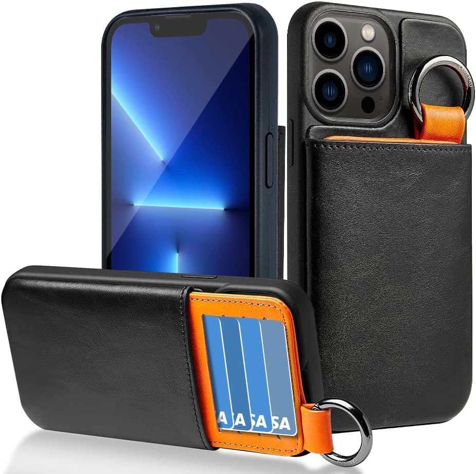 iPhone 14 Pro Max Wallet Case with Credit Card Slot - Slim Protective Cover for iPhone 14 Pro Max (Black) | Perfect for Everyday Use, Travel & Hands-Free Convenience