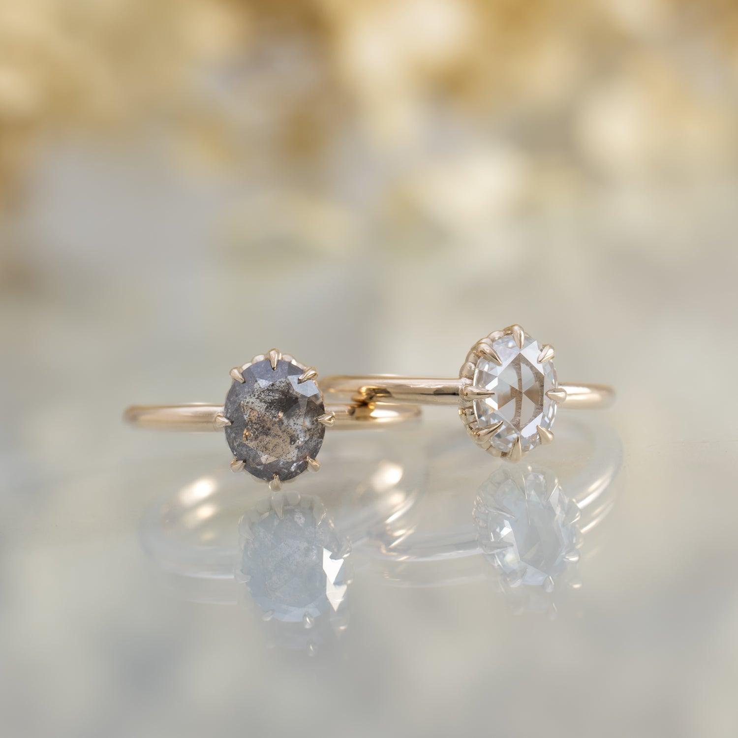 2.21ct Rose Cut Diamond 14k Gold Ring for Women - Vintage Inspired Solitaire Engagement & Wedding Band - Perfect for Proposals, Anniversaries, and Special Occasions
