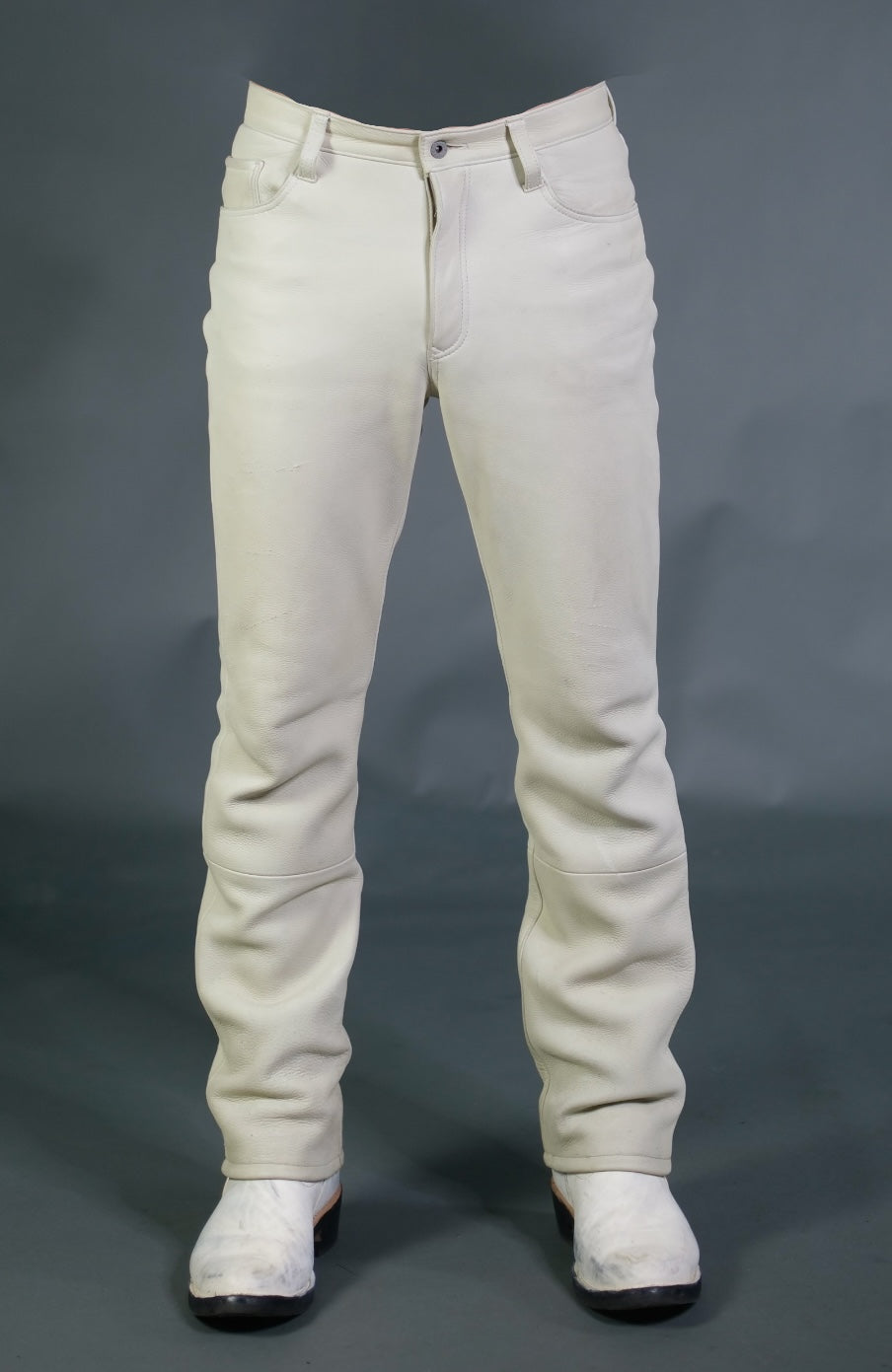 Premium 1.7mm Cream Deer Hide Leather Pants for Women & Men - Soft Genuine Leather Trousers for Motorcycle Riding, Fashion Outfits & Casual Wear