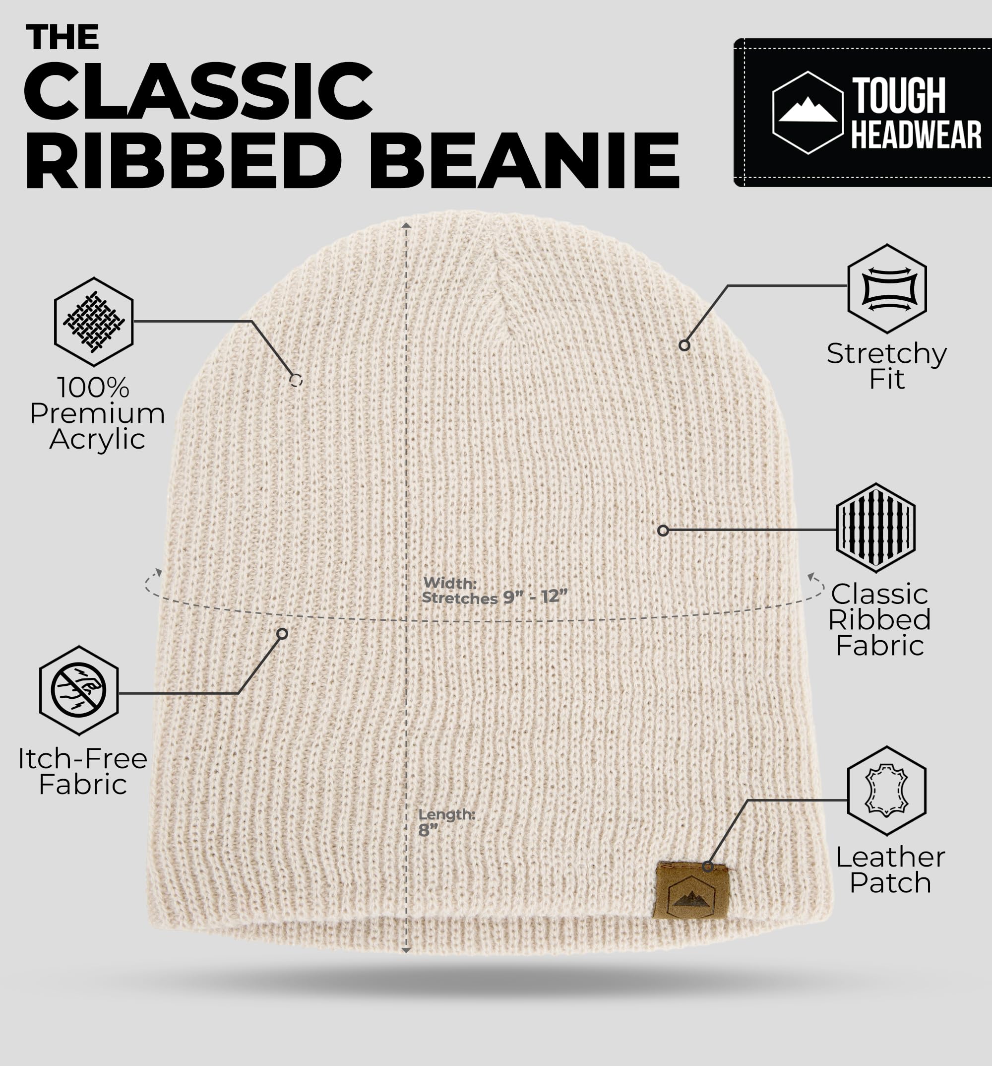 Women's & Men's Warm Winter Knit Beanie Hat - Soft Ribbed Lightweight Toboggan Cap for Cold Weather | Perfect for Skiing, Snowboarding & Outdoor Activities