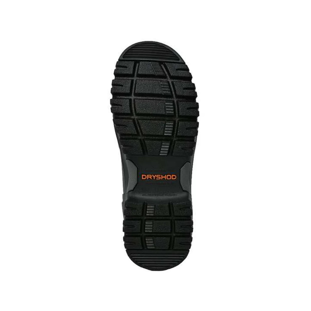 DRYSHOD Men's Mudcat Mid Waterproof Work Boots - Black/Orange (MDC MM BK) - Heavy Duty Slip-Resistant Hiking & Construction Shoes for Outdoor Work & Hunting