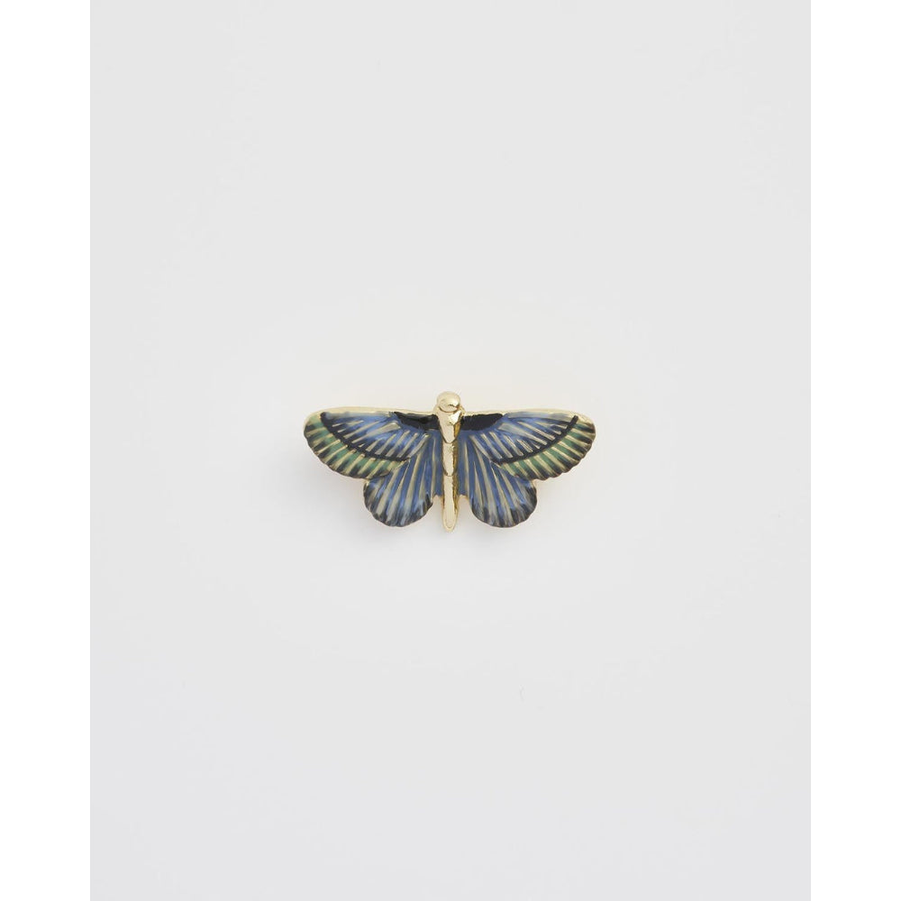 Fable England Blue Deco Butterfly Brooch - Vintage Style Jewelry for Women, Perfect for Dresses, Jackets & Special Occasions