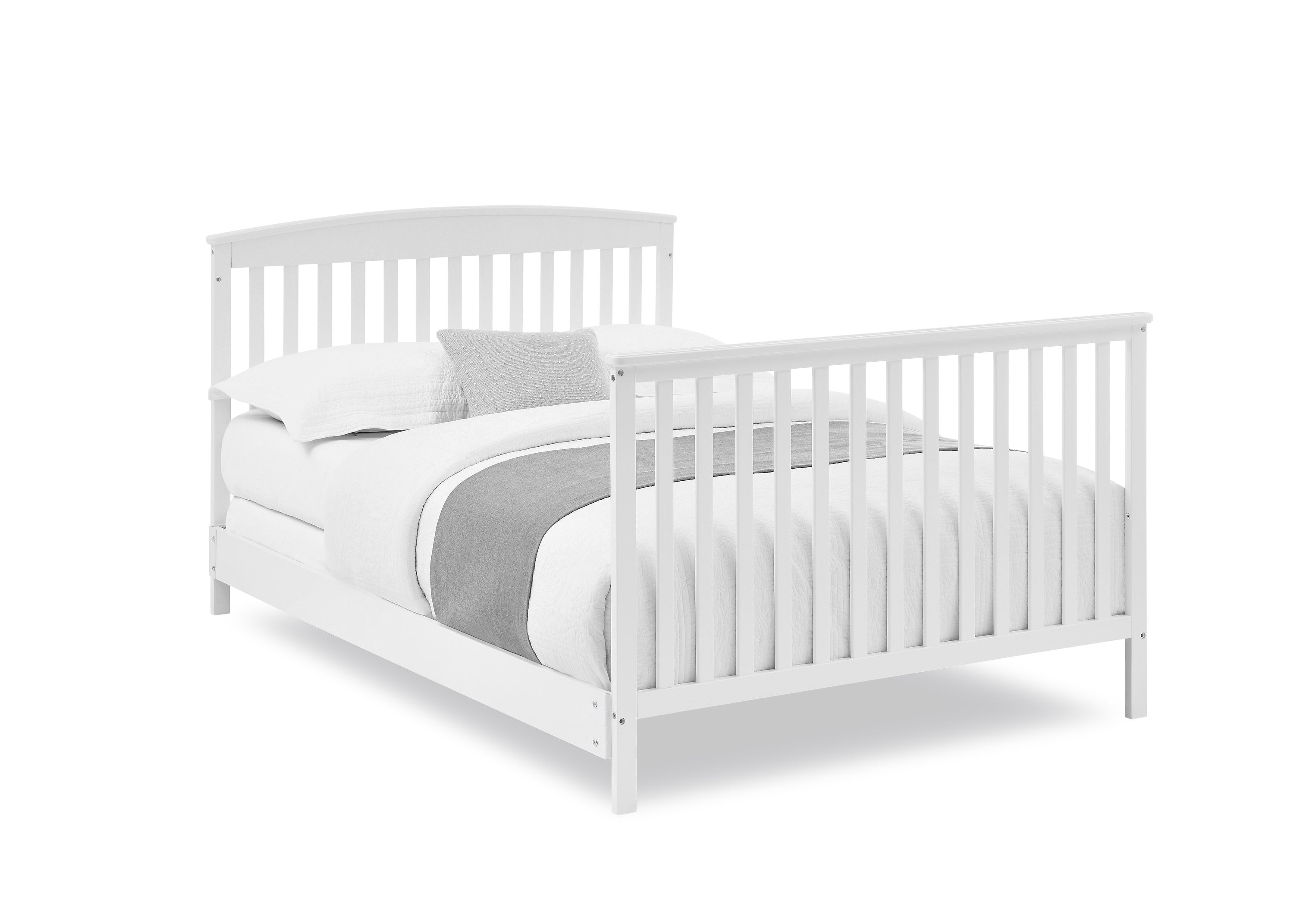 Hanover 6-in-1 Convertible Baby Crib with Mattress - Toddler to Full Size Bed - Safe & Sturdy Nursery Furniture for Newborns to Teens - Perfect for Bedrooms, Daycares & Guest Rooms