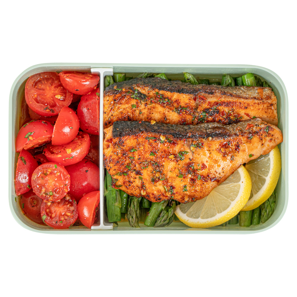 Bento Tek 34 oz Eco-Friendly Green Buddha Lunch Box with Secure White Lid - 7.5