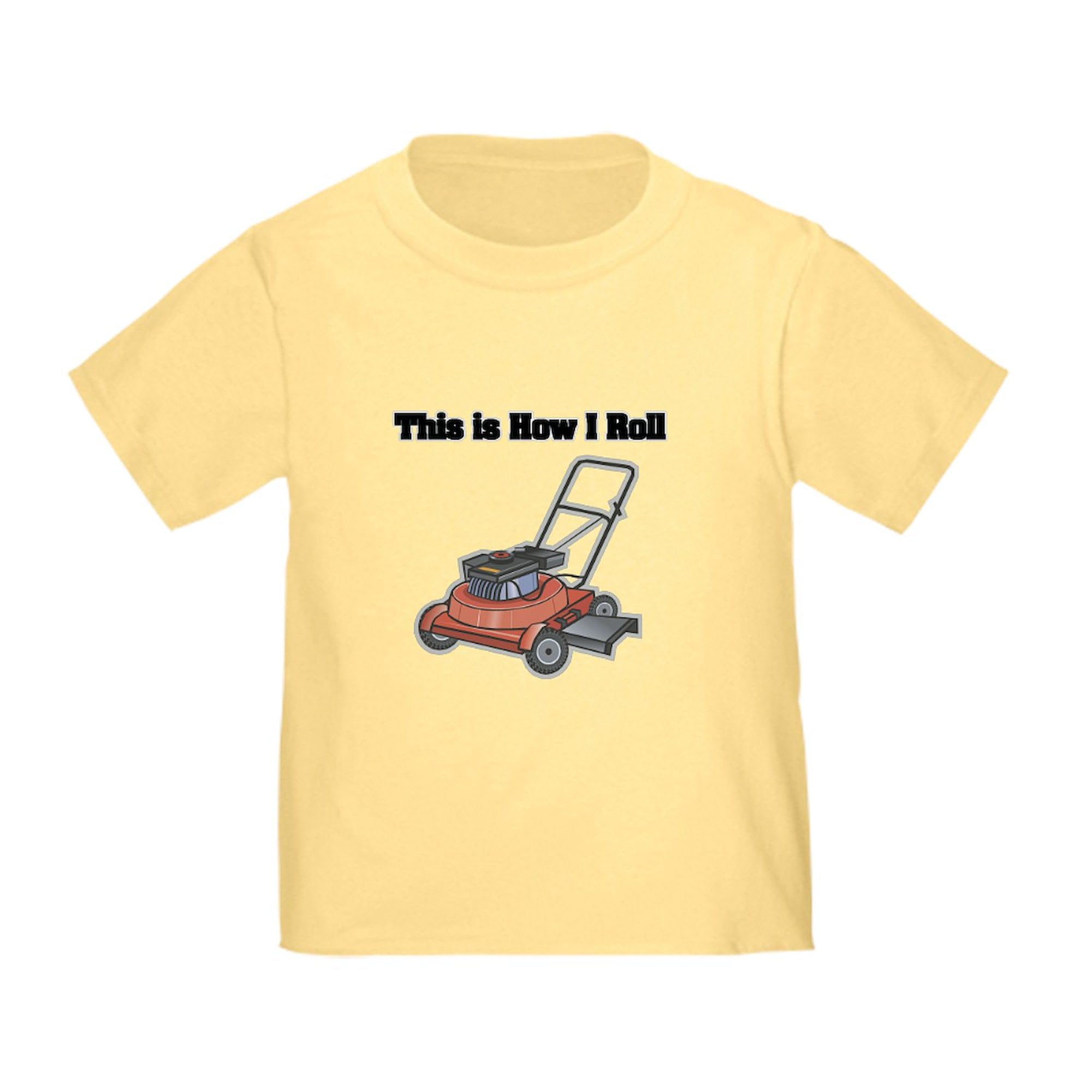 CafePress 'How I Roll' Lawn Mower Graphic Toddler T-Shirt - 100% Cotton Soft Baby Tee for Playtime & Outdoor Adventures