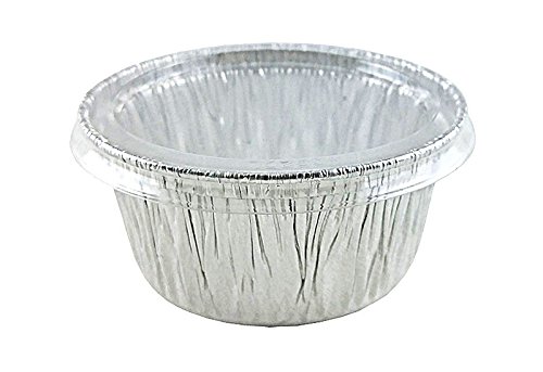 Handi-Foil of America 4 oz Aluminum Foil Containers with Clear Plastic Lids - 1000 Pack for Cupcakes, Ramekins, Muffins | Perfect for Baking, Meal Prep, Catering & Food Storage