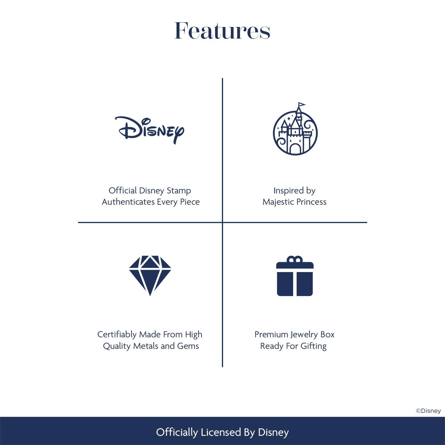 Enchanted Disney Princess Tiara Ring - 10K Yellow Gold with 1/10 CTW Diamonds | Elegant Jewelry for Women | Perfect for Weddings, Prom & Special Occasions