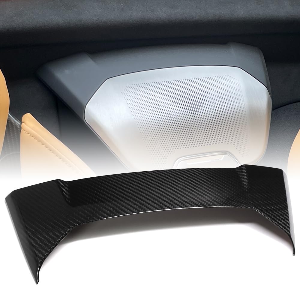 Genuine Carbon Fiber Upper Speaker Cover for Corvette C8 2020-2024 Z06 Z51 Convertible | Interior Phone Charger & Waterfall Trim Upgrade | Perfect for Car Shows & Luxury Interior Enhancement