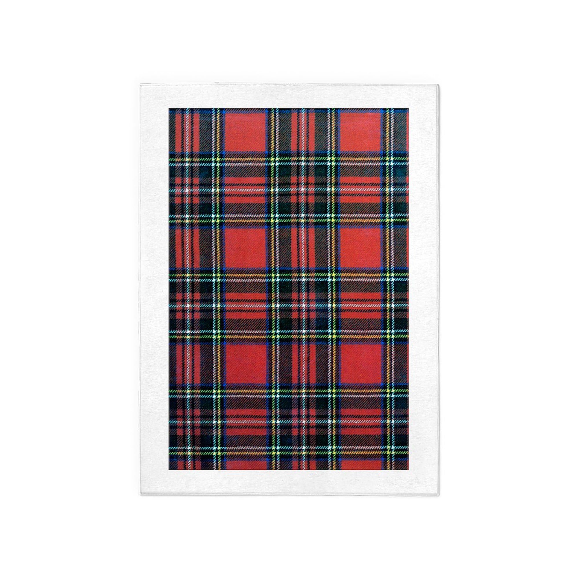 Royal Stewart Tartan 5'x7' Decorative Area Rug - Premium Scottish Plaid Throw Rug for Living Room, Bedroom & Office Decor