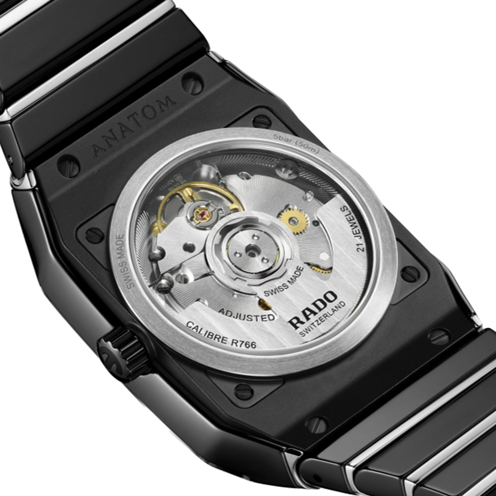 Anatom Automatic Ceramic 32.5mm Black Watch for Men - Luxury Waterproof Wristwatch with Bracelet - Perfect for Business, Formal Events & Everyday Wear