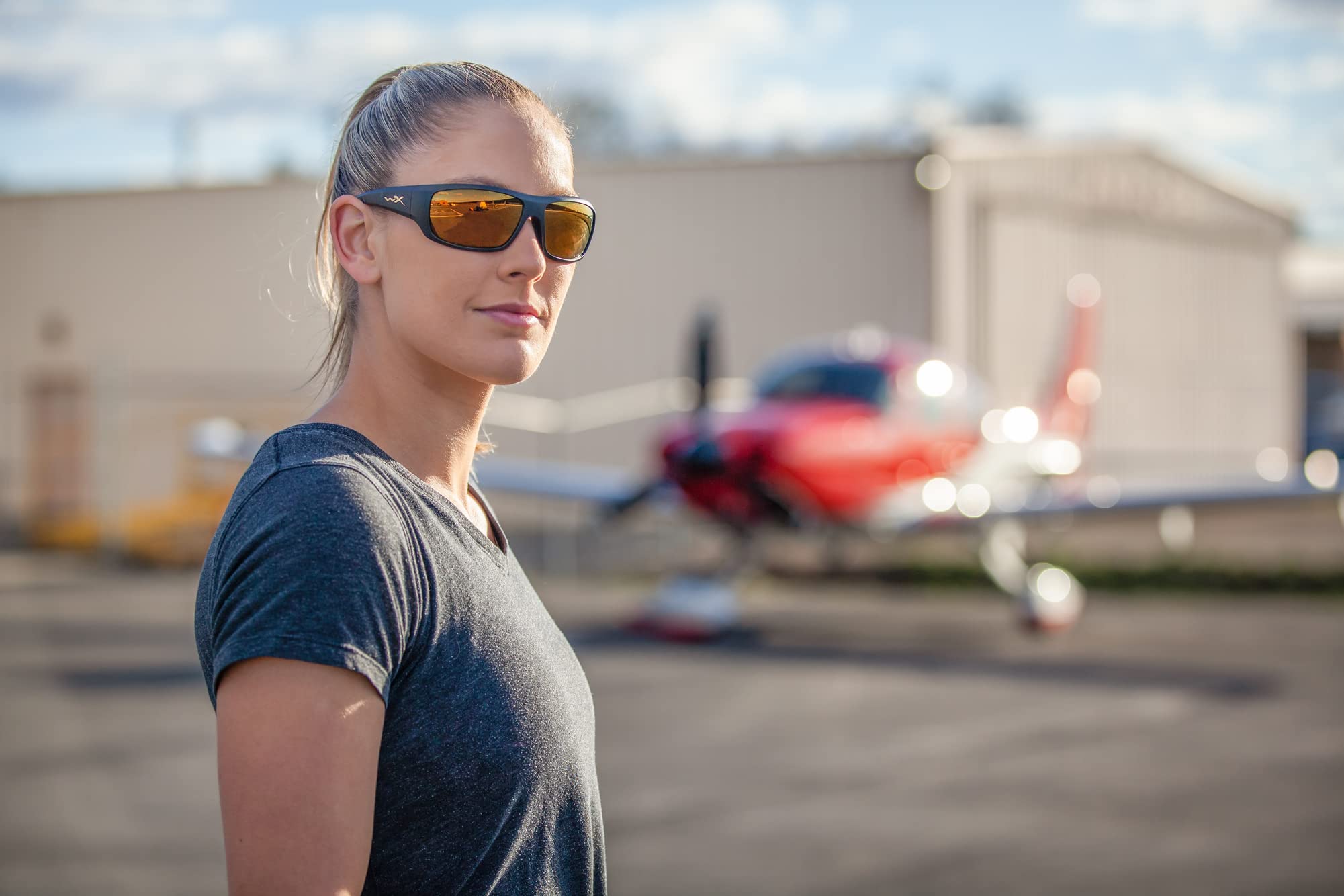 **Wiley X WX Omega Captivate Polarized Sunglasses – UV Protection Safety Glasses for Men & Women – Matte Black Frames with Bronze Mirror Lenses – Ideal for Shooting, Fishing, Biking & Extreme Sports**    *(Use Case: Perfect for outdoor activities, driving, and sports enthusiasts seeking durable, high-performance eyewear.)*