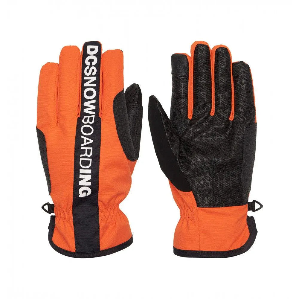 DC Snow Salute Gloves - Orange & Black - Winter Sports, Skiing, Snowboarding, Cold Weather Protection