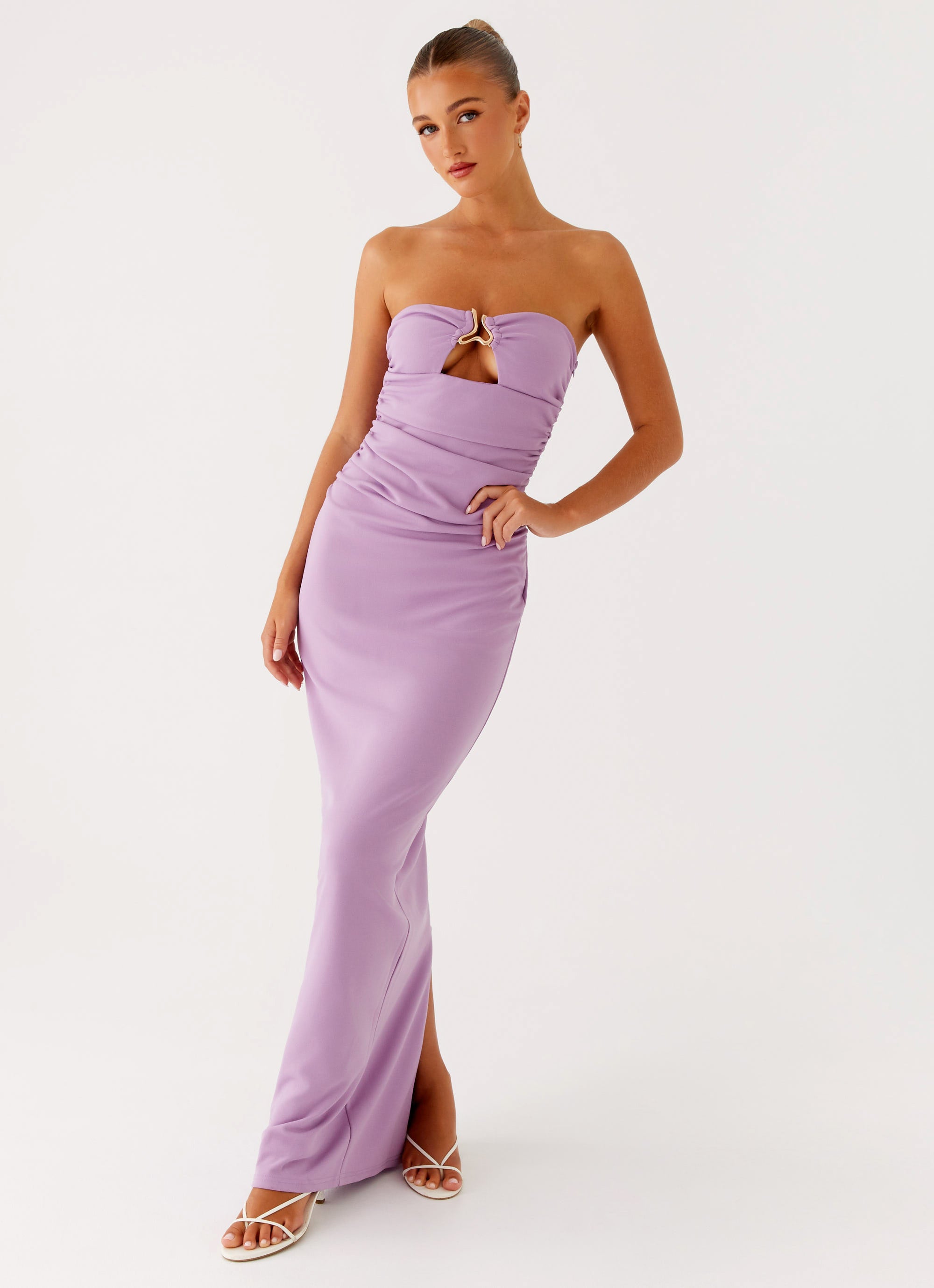Eryn Maxi Dress for Women - Flowy Long Floral Dress in Lilac - Perfect for Summer, Beach, and Casual Outings