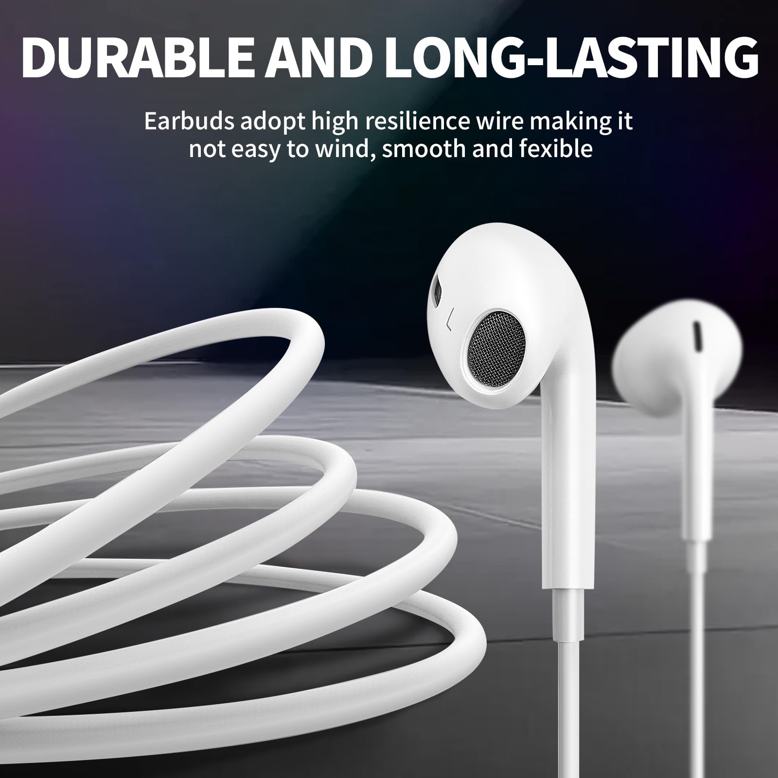 Premium Wired Earbuds with Built-in Mic & Volume Control - Noise Cancelling Headphones for iPhone 14/13/12/11/XR/XS/X/8/7/SE/Pro/Pro Max - Compatible with All iOS Devices - Perfect for Gym, Commuting & Office Use