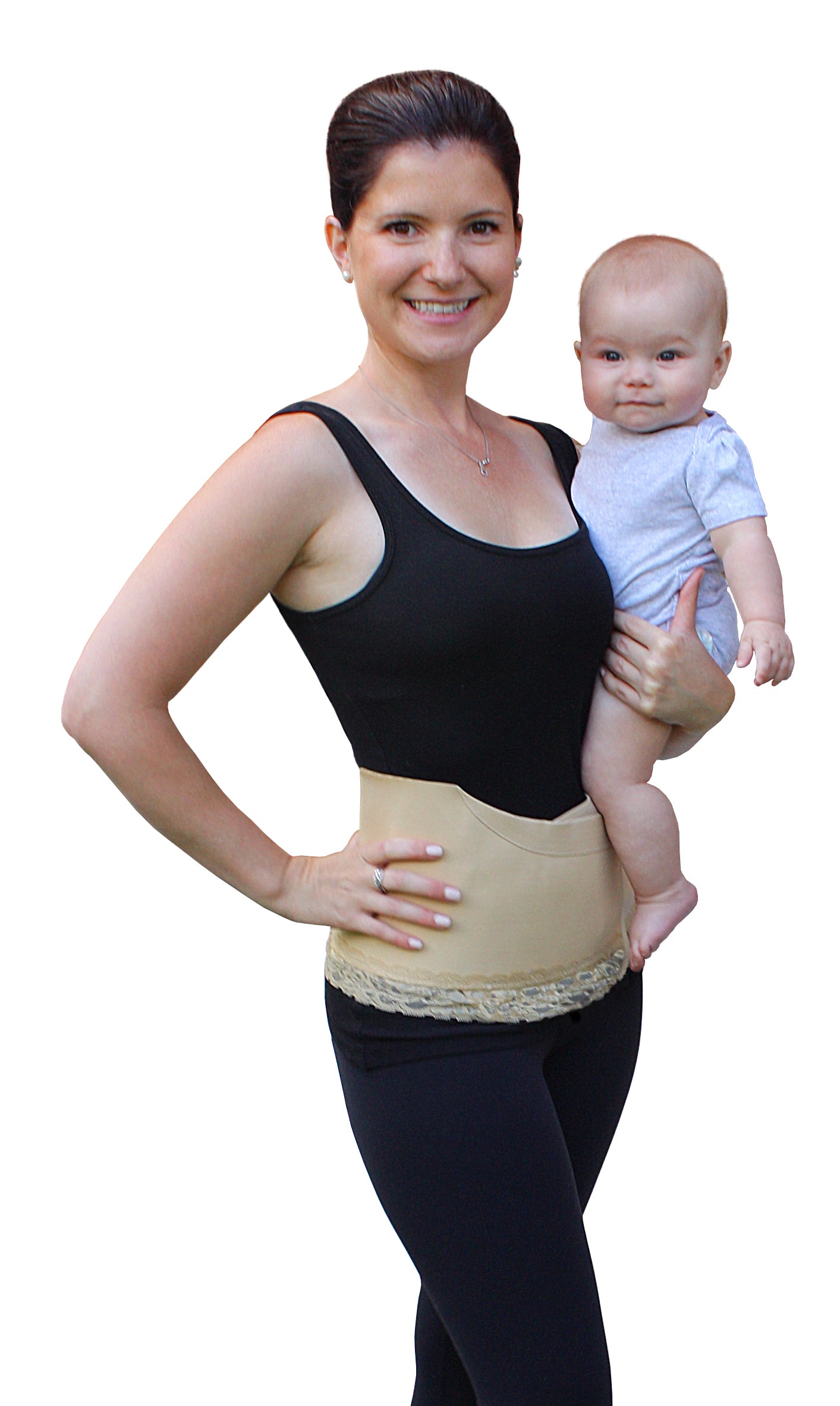 Tummy Trainer Belt for Women & Men - Beige Waist Trimmer for Postpartum, Workout & Weight Loss - Slimming & Sweat Waist Cincher for Gym, Running & Daily Use