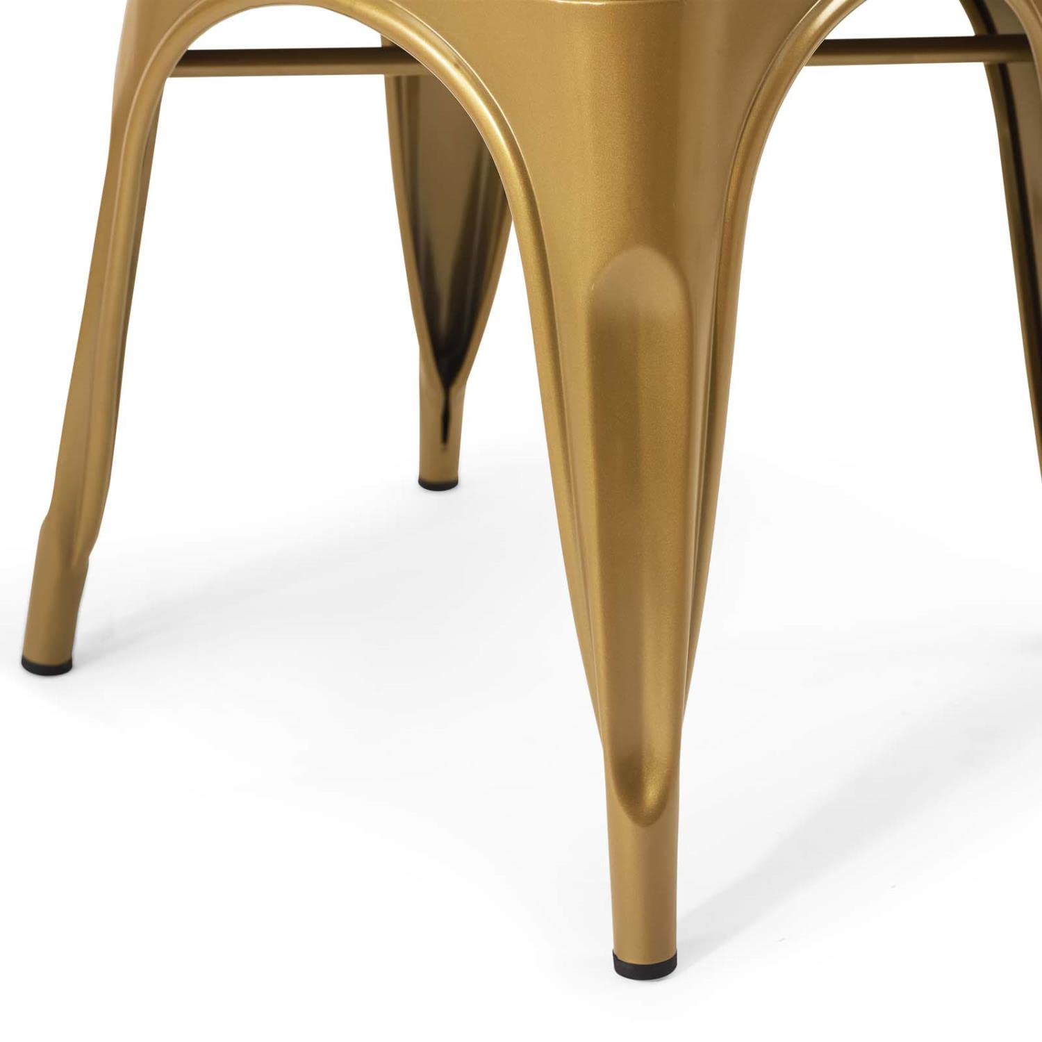 Modway Promenade Industrial Modern Steel Metal Bistro Dining Chairs in Gold - Set of 2 | Stylish Bar Stools for Kitchen, Cafe & Restaurant | Durable Metal Chairs for Indoor & Outdoor Use