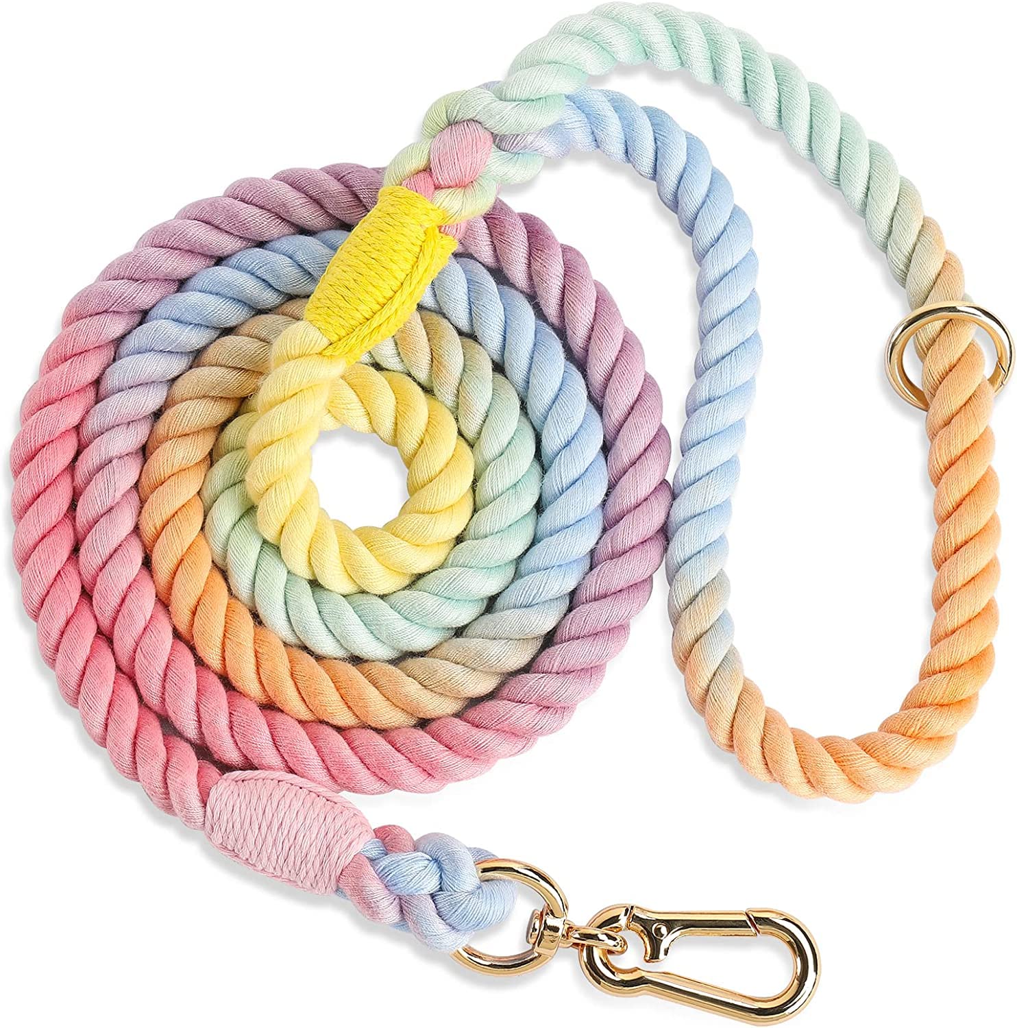 **4 FT Handmade Braided Cotton Rope Dog Leash with Collar Set – Durable & Adjustable for Small, Medium & Large Dogs – Perfect for Walking, Training & Outdoor Adventures**