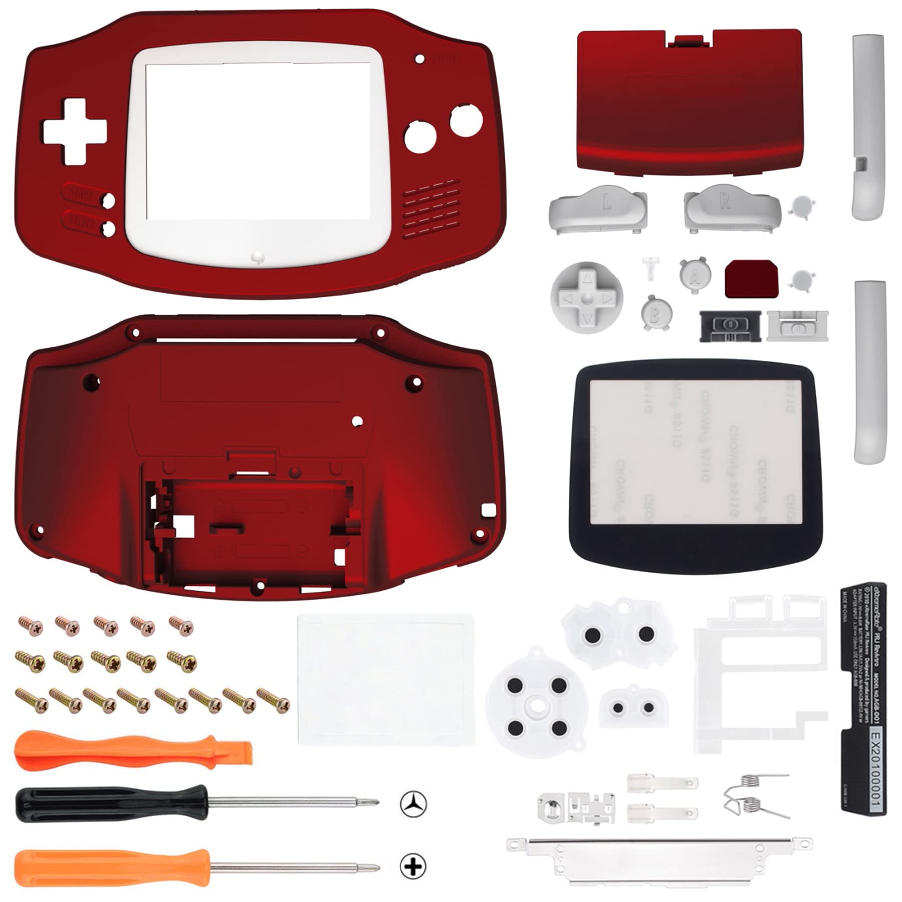 eXtremeRate Replacement Shell Case Buttons Cover for Gameboy Advance GBA Console - Compatible with IPS & Standard LCD Screens - Does Not Include Console & IPS Screen (Scarlet Red) - Perfect for GBA Modding, Repair, and Customization Projects