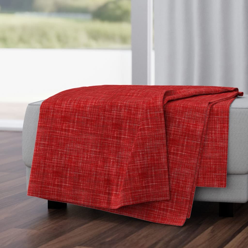 Soft Plush Minky Throw Blanket 50x70 Inches - Dark Watermelon Red Vintage Christmas Holiday Design | Cozy Gift for Winter, Home Decor, Couch & Bed