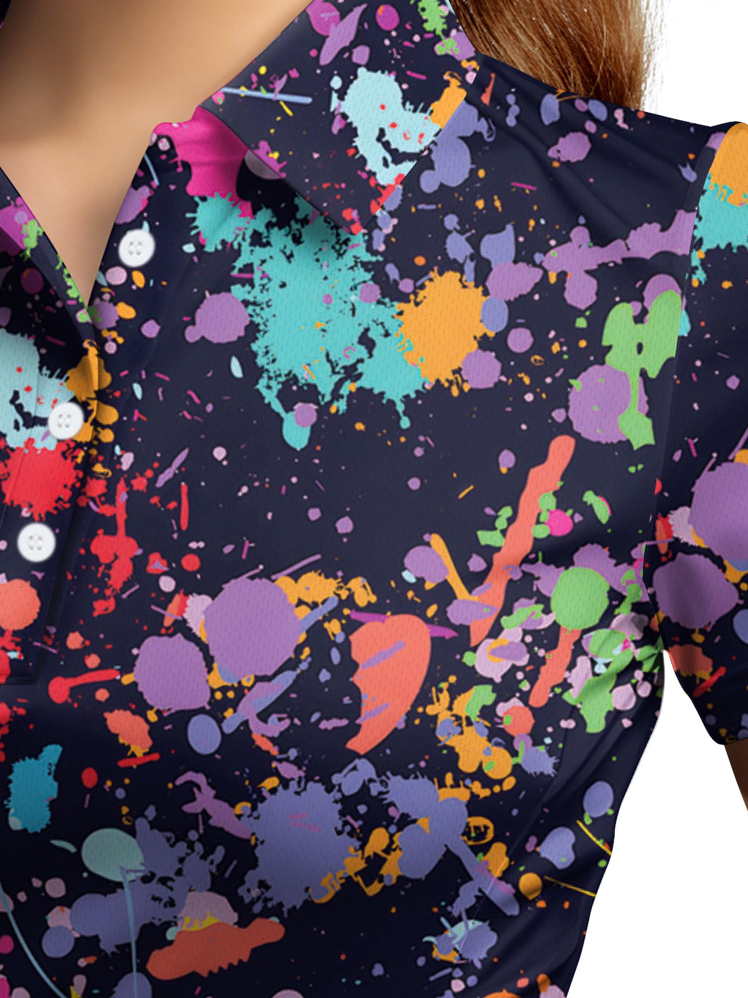Women's Funny Graphic Print Golf Polo Shirts - Breathable Athletic Performance Shirts for Women - Perfect Golf Outfits & Gifts for Female Golf Lovers - Ideal for Golf Tournaments, Driving Range & Casual Wear