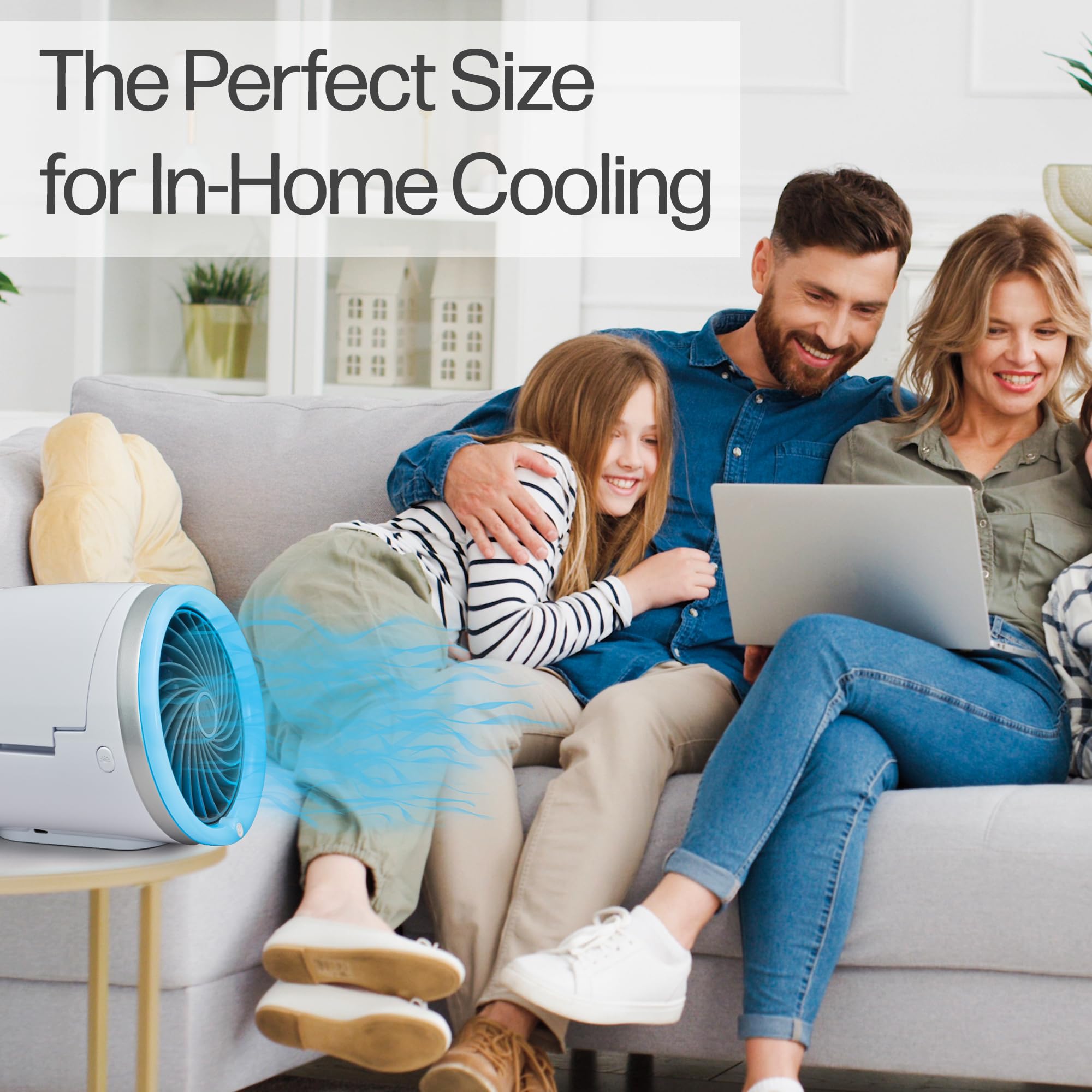 Arctic Air Ice Jet Personal Air Cooler - 3-Speed Portable Cooler with Reusable Ice Packs, Multi-Directional Vent & 7 LED Lights - Ultra Quiet Room Cooler for Home, Office, Bedroom and Outdoor Use