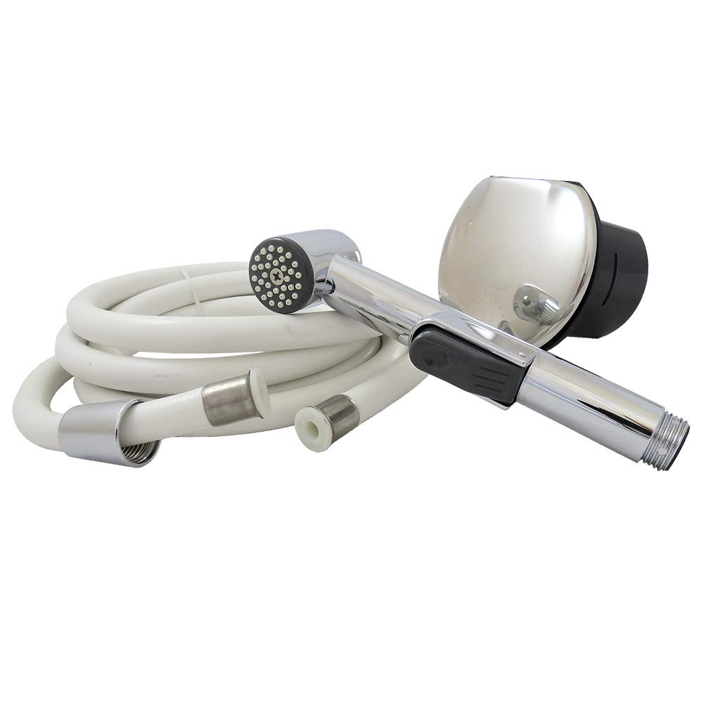 Premium ITC Stainless Steel Transom Shower with 8' Hose - Durable Bathroom Showerhead for Spa-Like Experience at Home