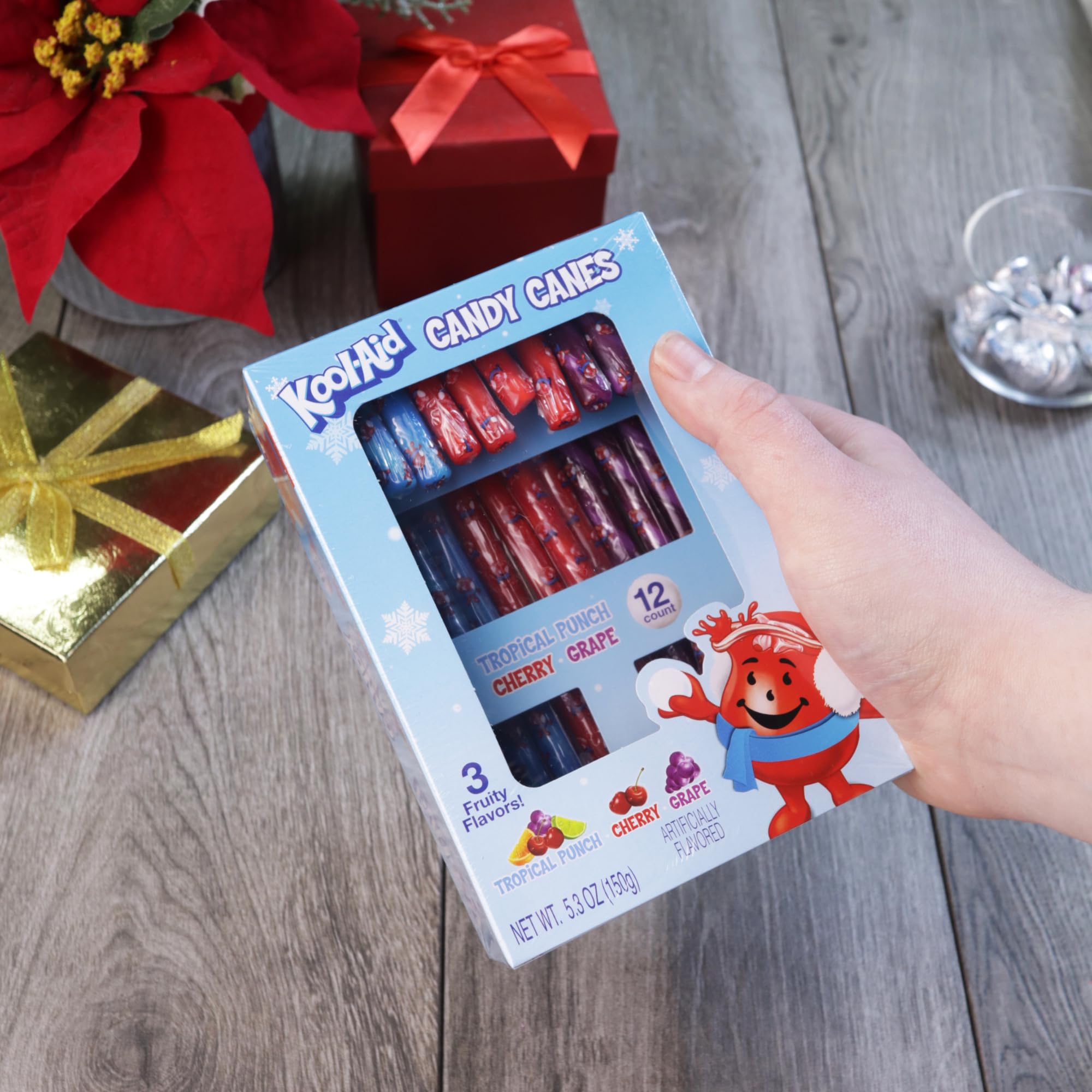 Kool-Aid Candy Canes - 12 Count (5.53 oz) Holiday Christmas Stocking Stuffers & Party Favors for Kids & Adults