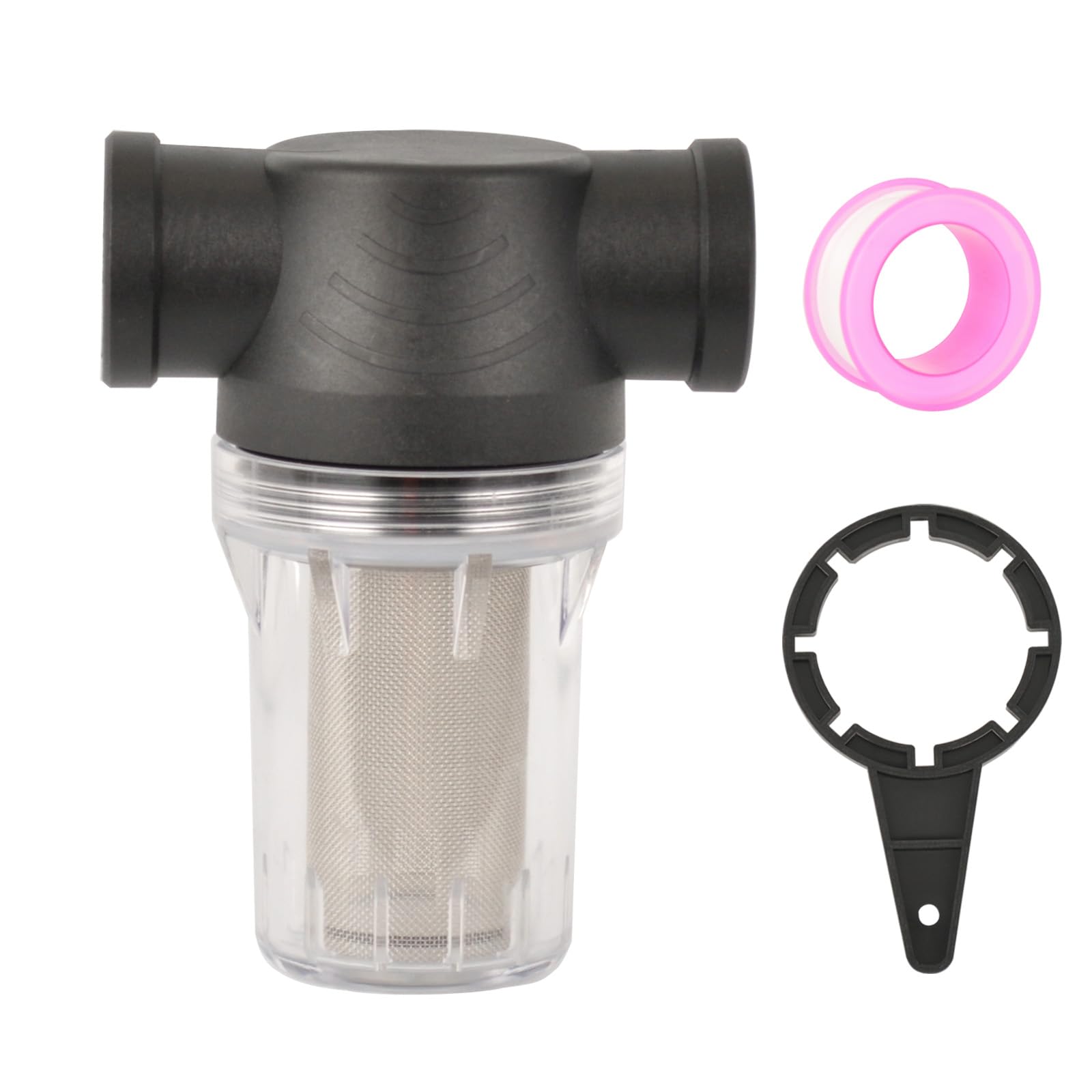 1 Inch Female NPT In-Line Twist-On Water Pump Strainer Filter with 40 Mesh Stainless Steel Screen - for RV, Garden Hose, Water Filtration System, Irrigation & Plumbing Applications