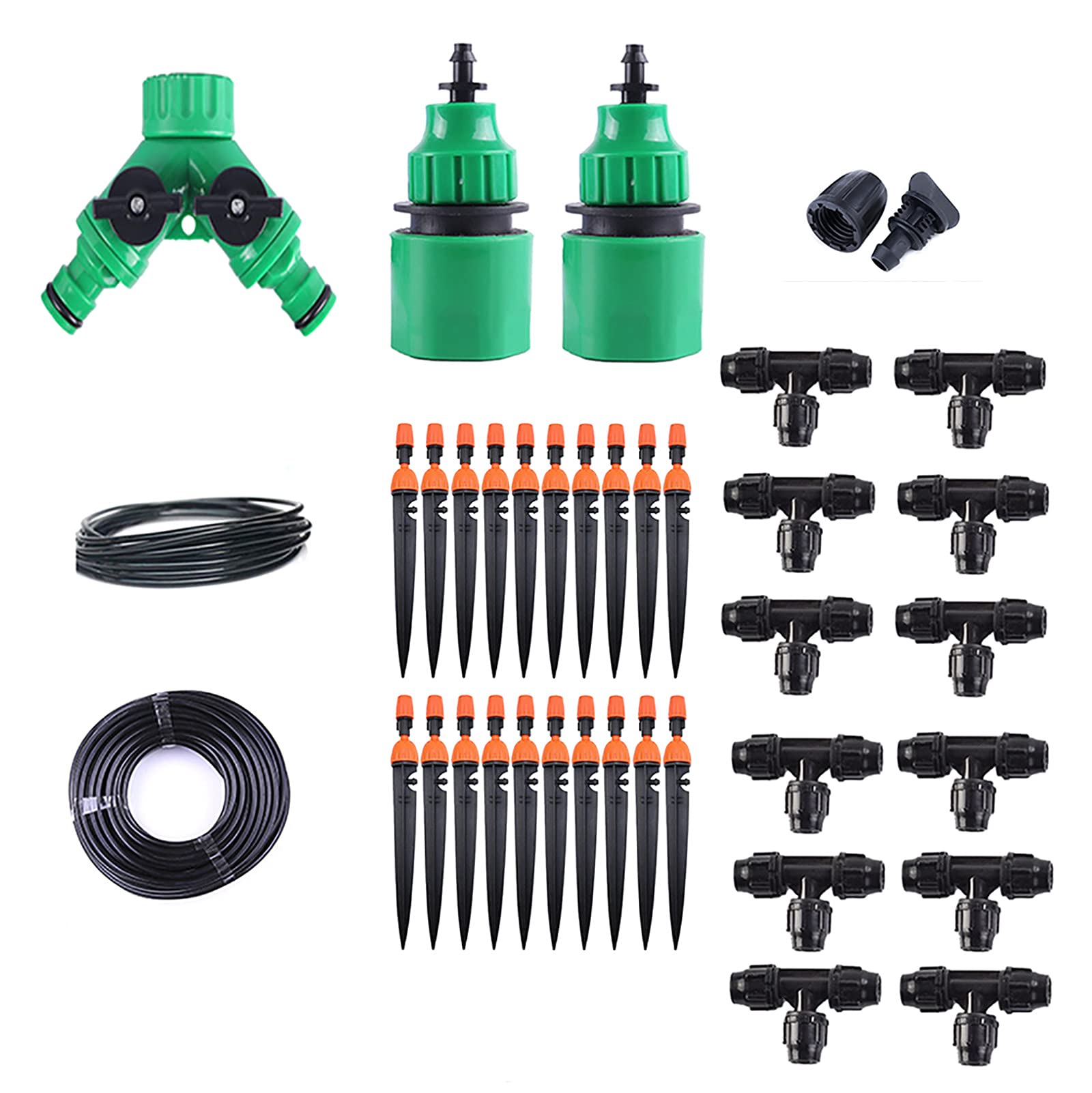 URJEKQ 10M Micro Drip Irrigation System Kit - Adjustable Nozzle Sprinkler & Dripper for Automatic Watering | Perfect for Greenhouse, Lawn, Patio, Flower Beds, Terrace & Landscape Plants