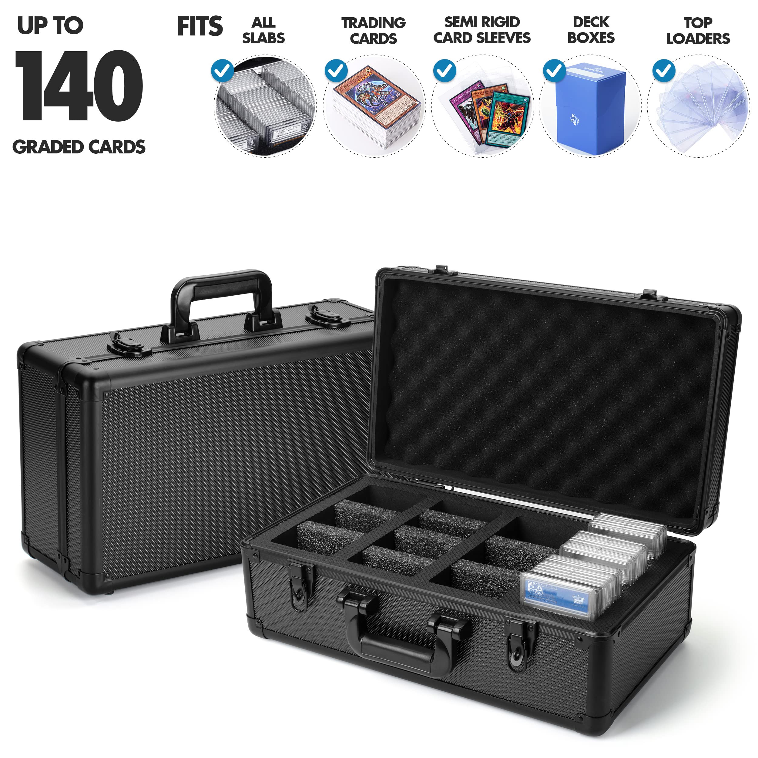 PSA Graded Card Storage Box - Waterproof Trading Card Case for Pokemon, Sports & Baseball Cards - Durable Slab Holder for Collectible Trading Cards - Perfect for Display, Protection & Organizing Your Card Collection