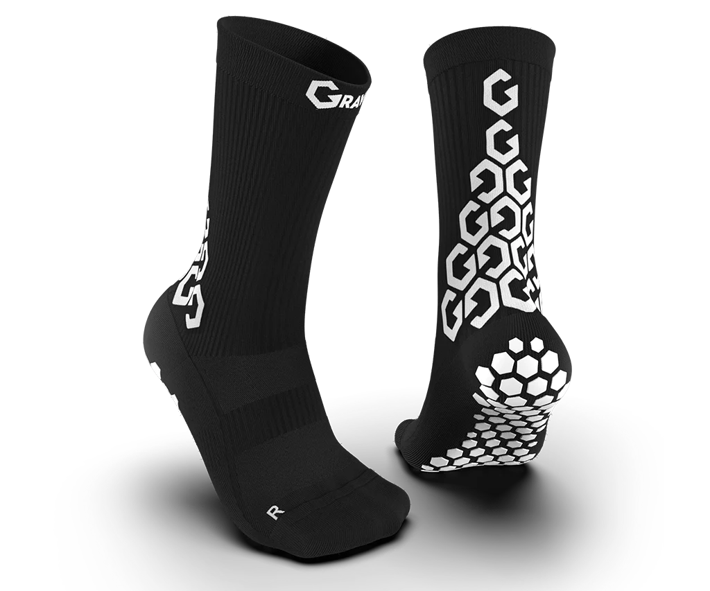 Senda Athletics Gravity Pro Performance Grip Socks - Non-Slip Crew Length Athletic Socks for Men & Women - Ideal for Yoga, Pilates, Workouts & Sports - White