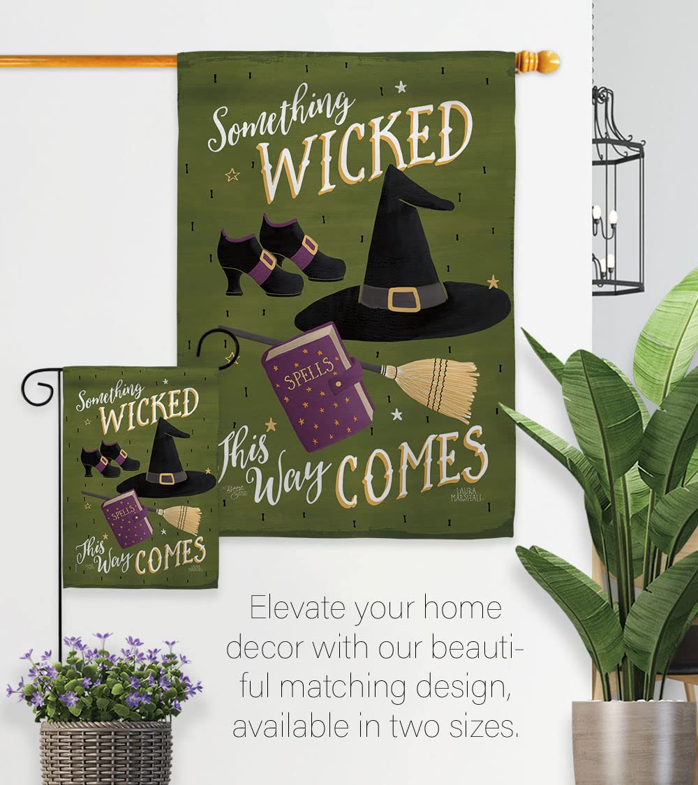 Halloween Decorative Vertical Flag Set - Large & Small House & Garden Flags with Hardware | Spooky Fall Outdoor Decor for Halloween Party & Yard Decorations